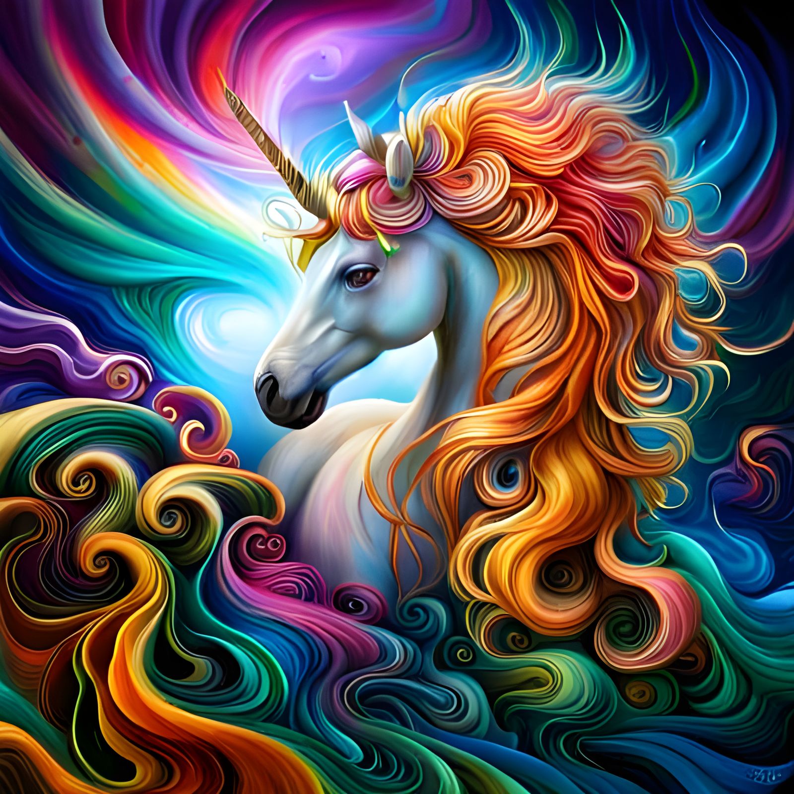 Beautiful Colorful Unicorn - Ai Generated Artwork - Nightcafe Creator