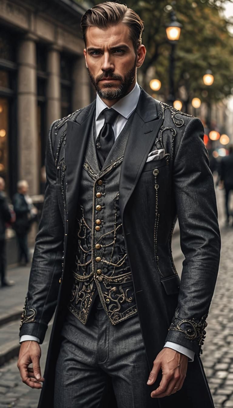 Make a Avantguard mens dress made of Tulle.