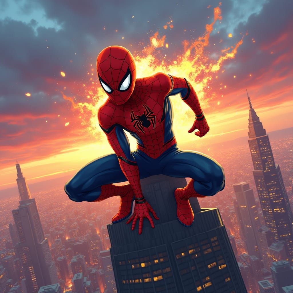 Superhero Marvels in Futuristic Cityscape