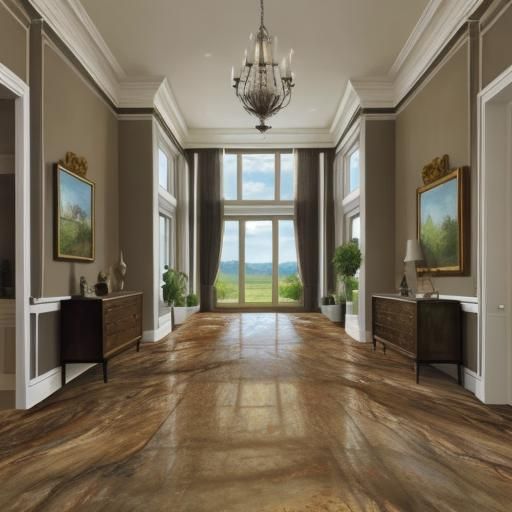 A mansion with earthy modern flooring