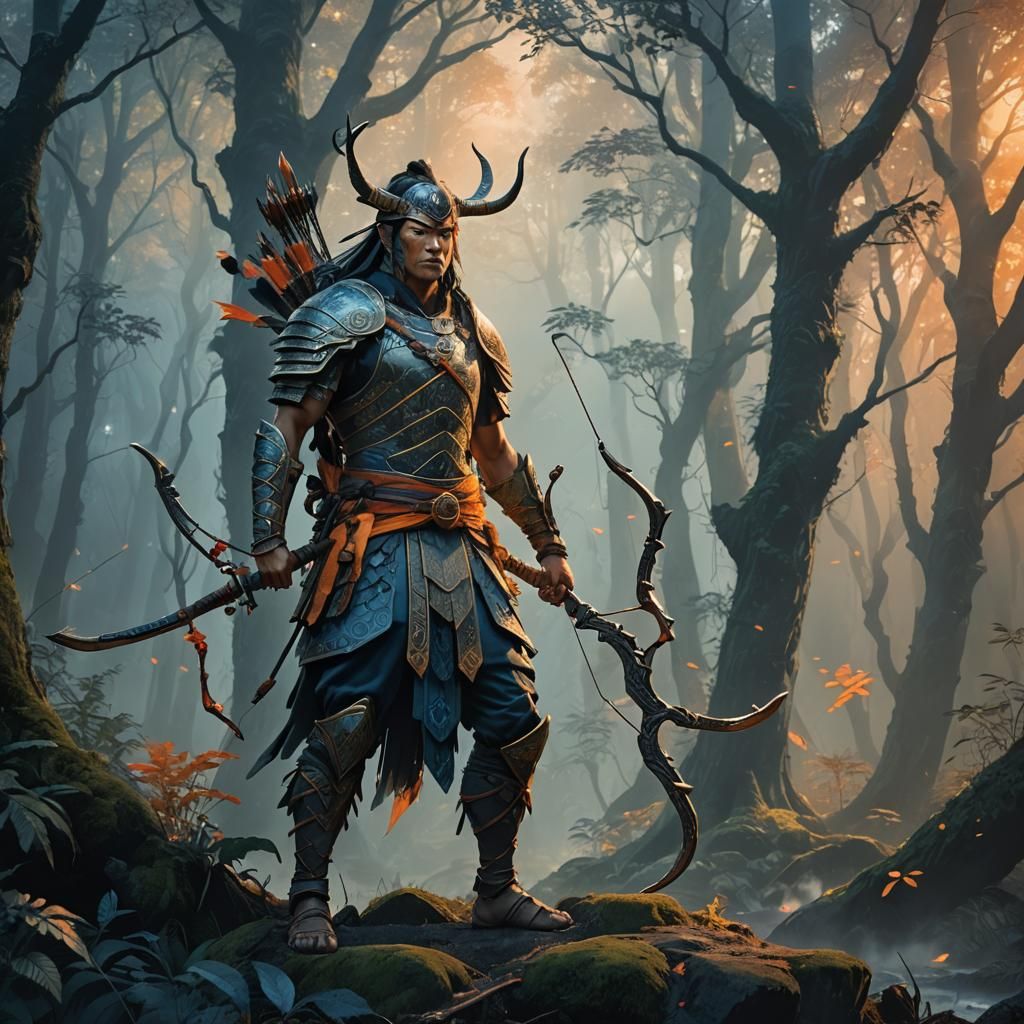 Yumi Warrior in Mystical Forest Concept Art