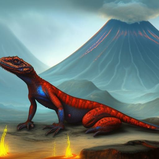 Volcano Lizard - AI Generated Artwork - NightCafe Creator