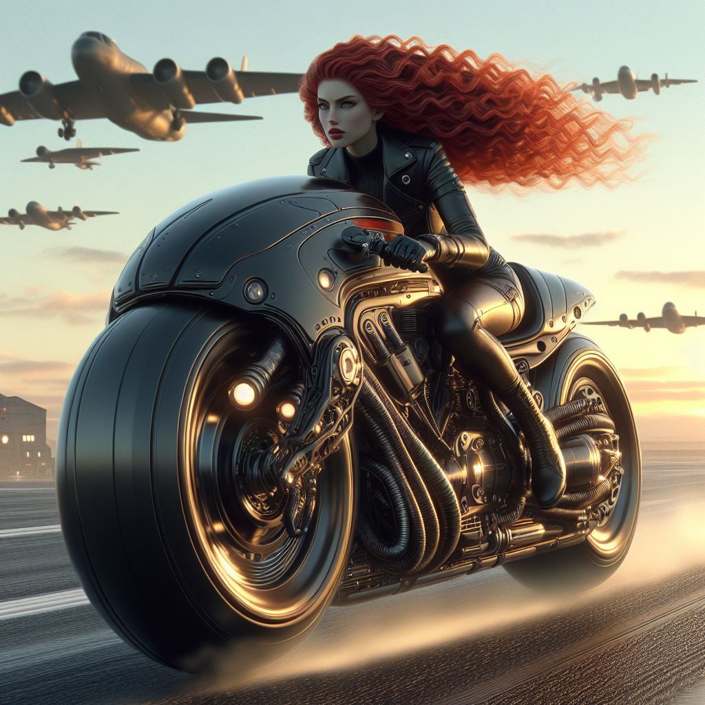 Retro futurist biker