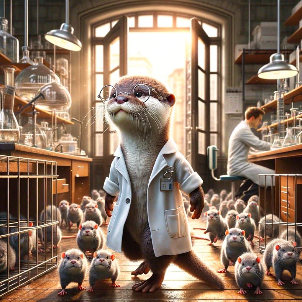 "escape from the lab, engineered by baby otter scientist" part 2