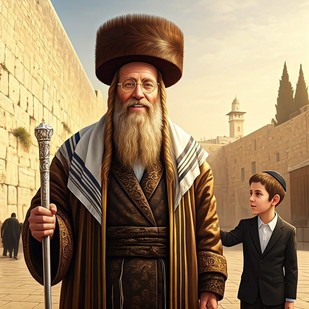 Orthodox Jewish Man in Jerusalem, Fantastical Concept Art