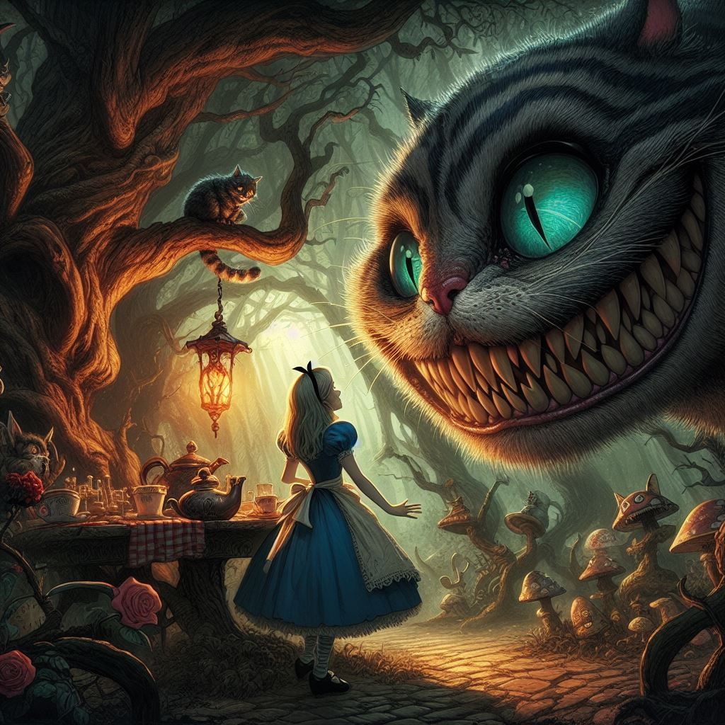 Alice meets the Chesire Cat