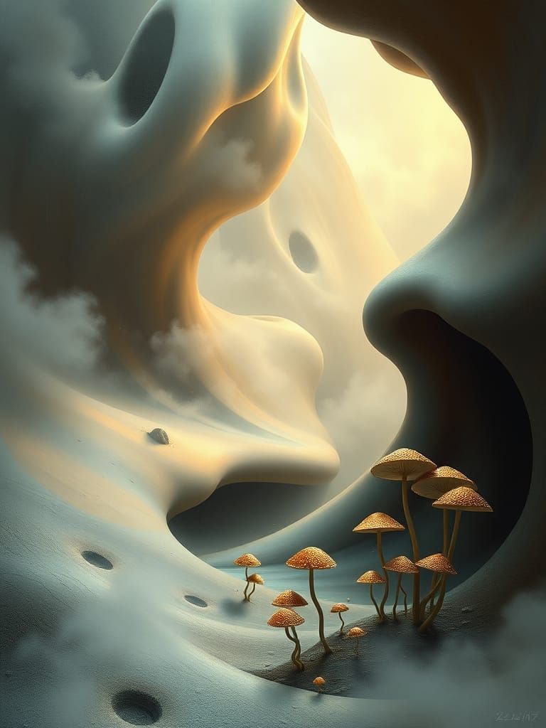 Dreamlike Realm in Vibrant Oil-Painting Textures
