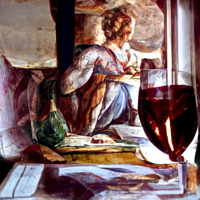 Glass of Red Wine Fresno painting AI Generated Artwork NightCafe Creator