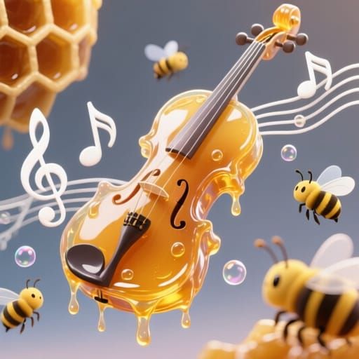 Violin made of honey. 