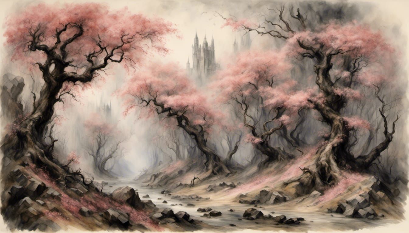 pink cherry grove <lora:Aeon Fantasy:1.0> 