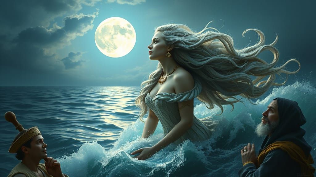 Alfred Sisley:

Ondra 

(Huana: Ngati) is the goddess of all seas and oceans, who according to legend was in love with the moon.