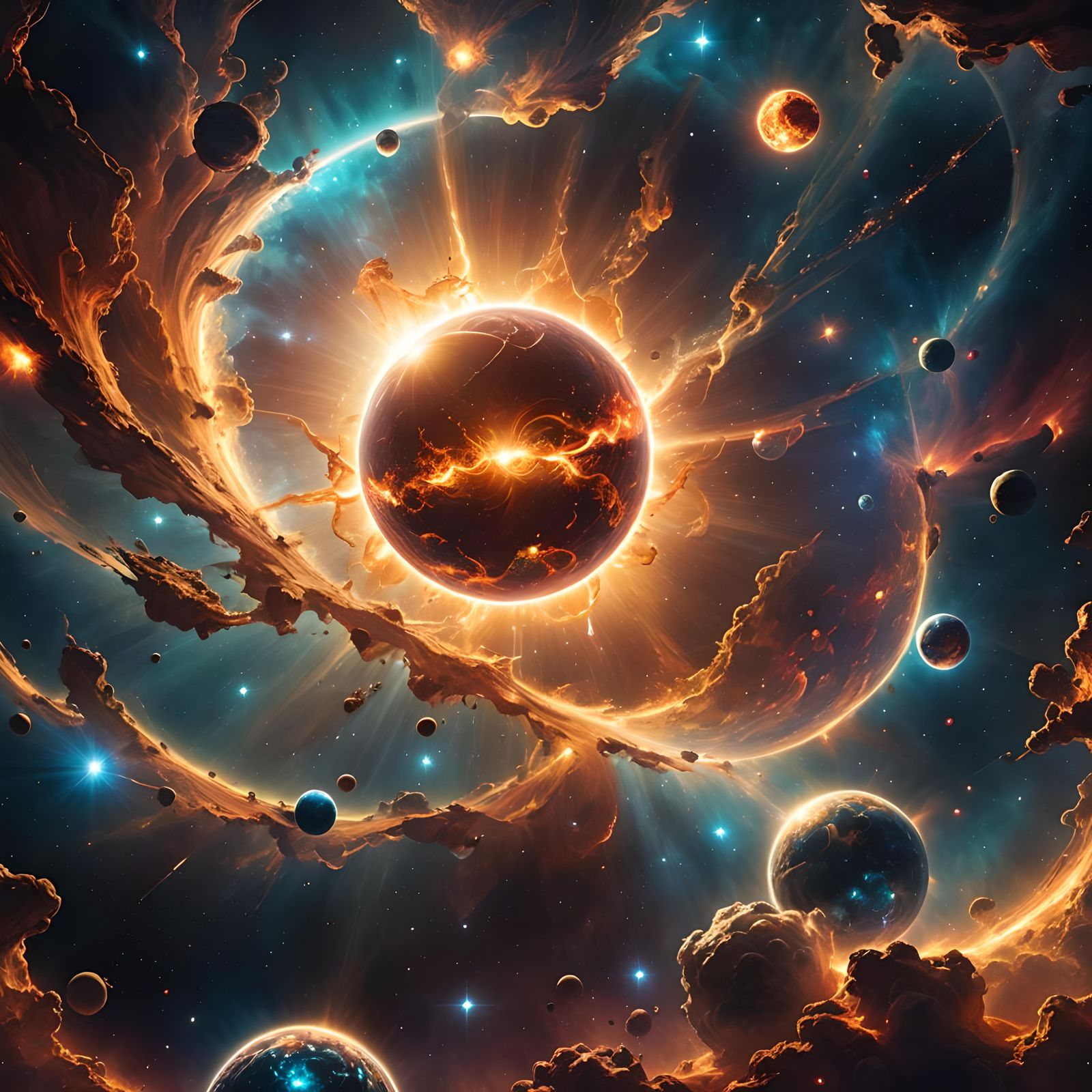 Shining Sun and Small Ball in Outer Space