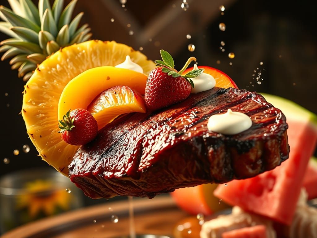 Surreal Feast in Mid-Air Cinematic Style