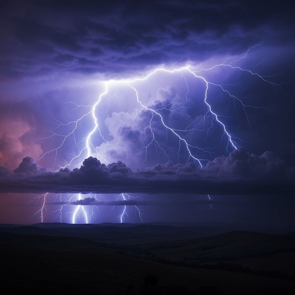 Stormy Sky Meets Dusk Hills in Digital Matte Painting