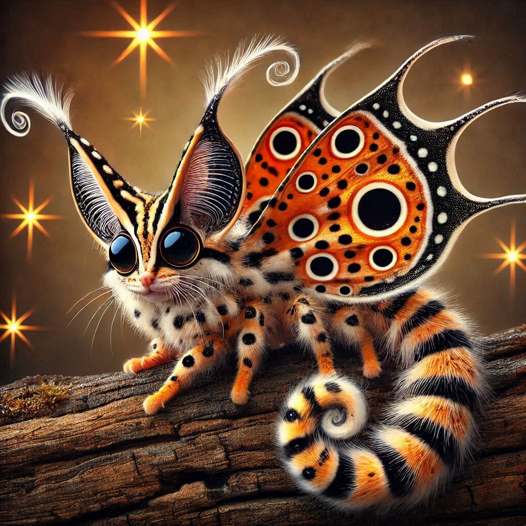 funky Spotted Folk Cat leather Empusa fasciata  simply magical