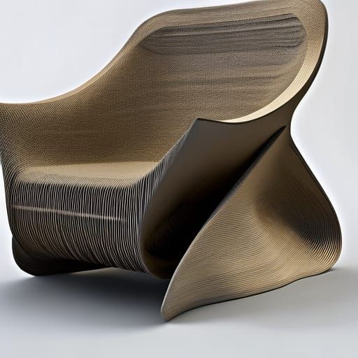 Contemporary designer armchair, made exclusively from newspa...