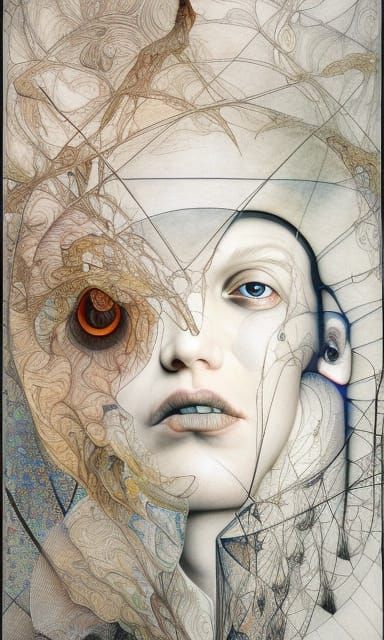 Ethereal Watercolor Drawing in Hypermaximalist Style