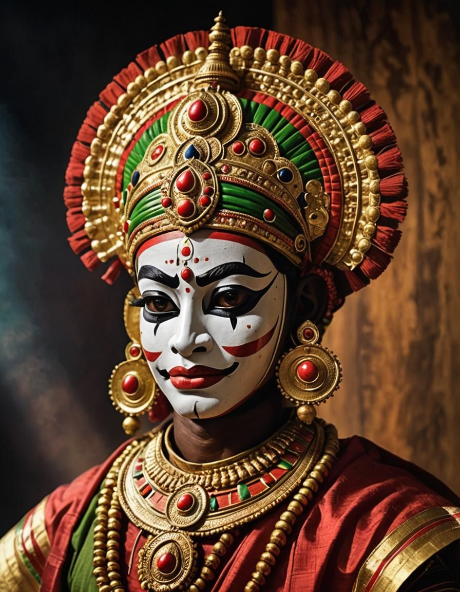 Traditional Kathakali Mask worn by Kathakali classical dancers in India