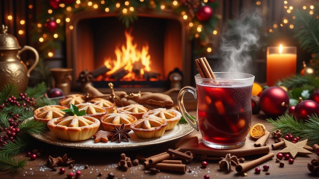 <lora:FiosFantasyXmas:1.0> Mince Pies and Mulled Wine!!!