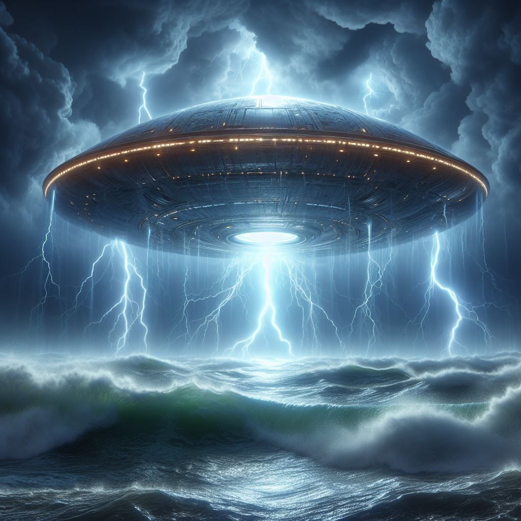UFO emerging from the Ocean