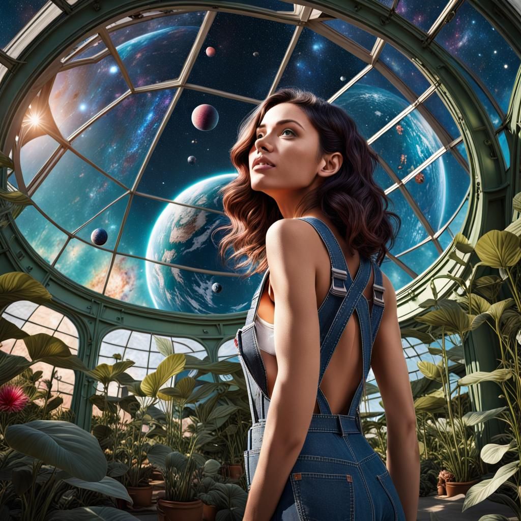 Enjoying the view from the greenhouse.  by @Dobiki