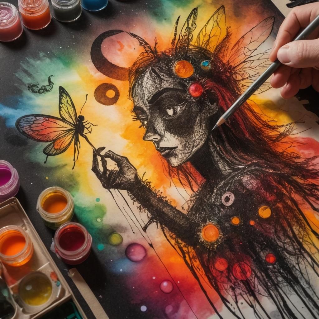 Kids Crayon drawings ,surreal  shadow play, child's drawing ...