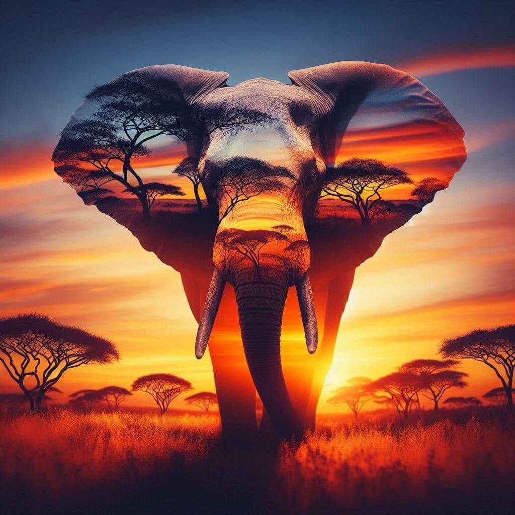 Elephant on the Savanah