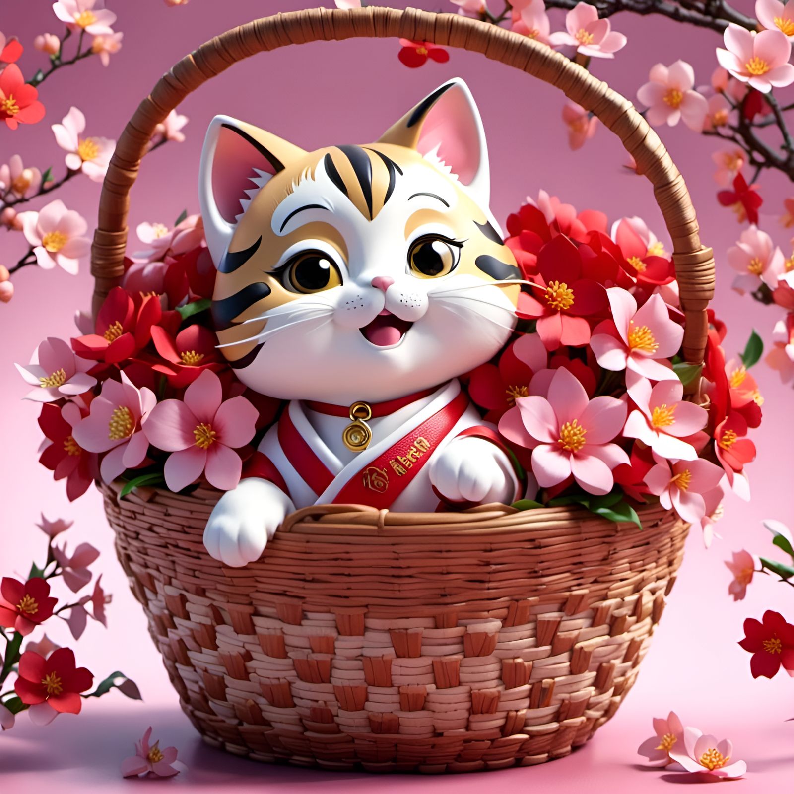 <lora:Eternal Blossoms:1.0>An adorable kitten <lora:Elephant Boy:1.0> in a basket