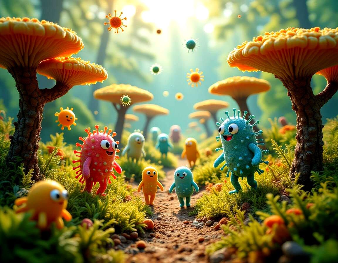 Silly Microbes playing in the park  by @Andy