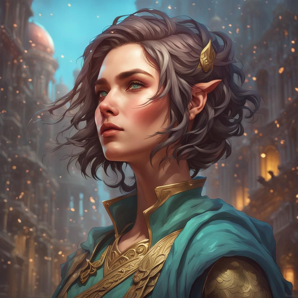 Capricorn as a girl, with short hair, looks adventurus