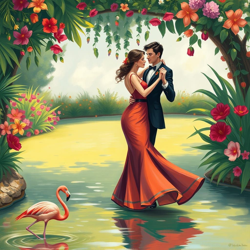 Beautiful lady dancing flamingo with  her husband  by @Hi there 