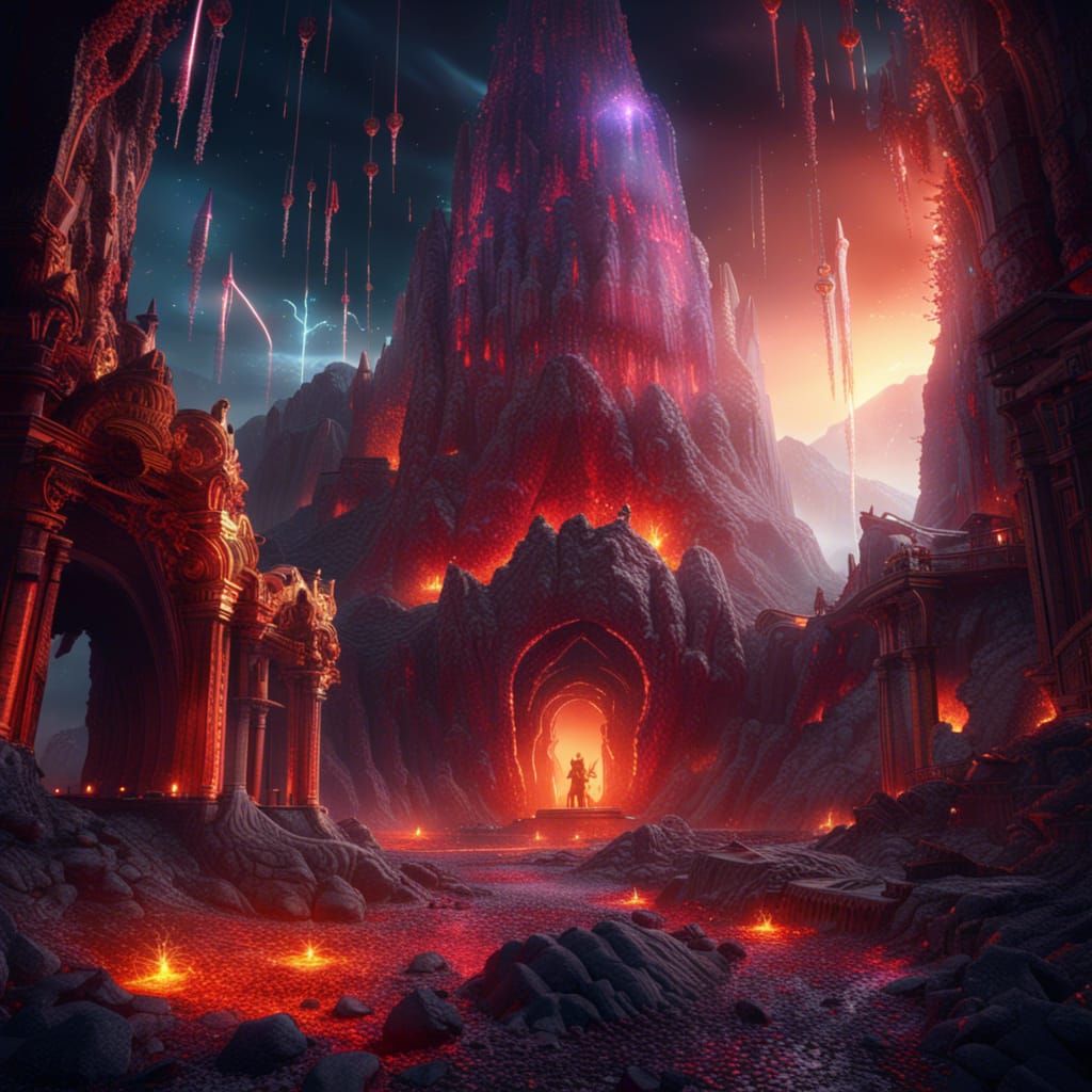 Volcano City - AI Generated Artwork - NightCafe Creator