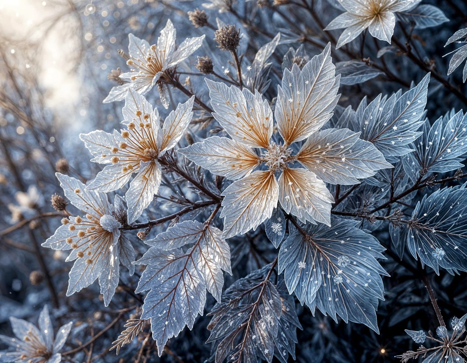 Winter flower ice beauty