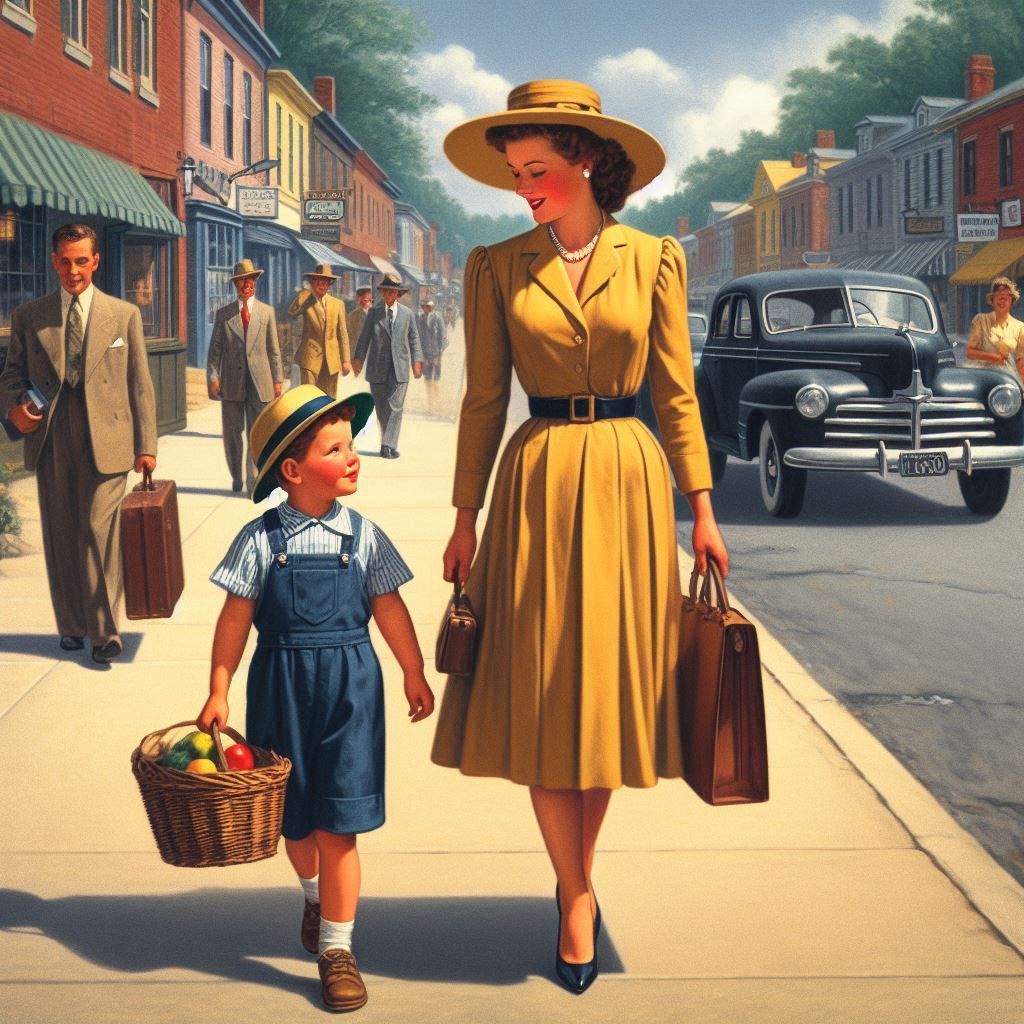 Suburban living 1940s style.