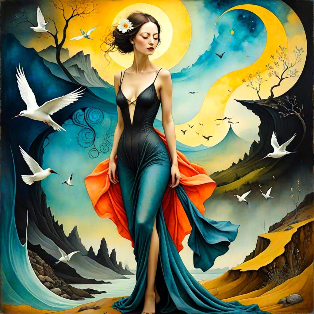 Surrealistic Portrait of a Charismatic Lady