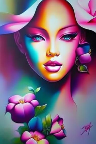 Fresh flowers in vibrant colors by Artgerm :: hyperrealistic...