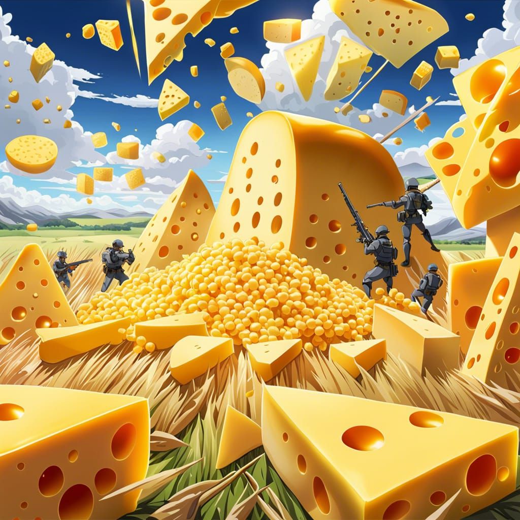 Cheese fight AI Generated Artwork NightCafe Creator