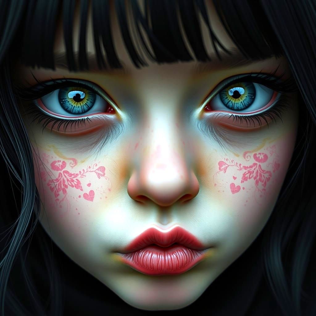 Goth Pouty Girl Closeup