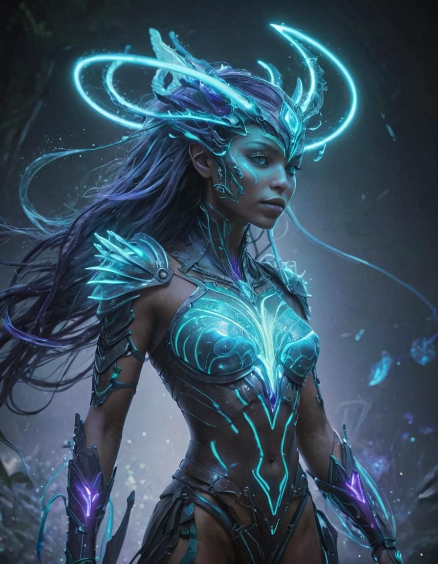 Amazonian Warrior Transforms into Bioluminescent Alien Prote...