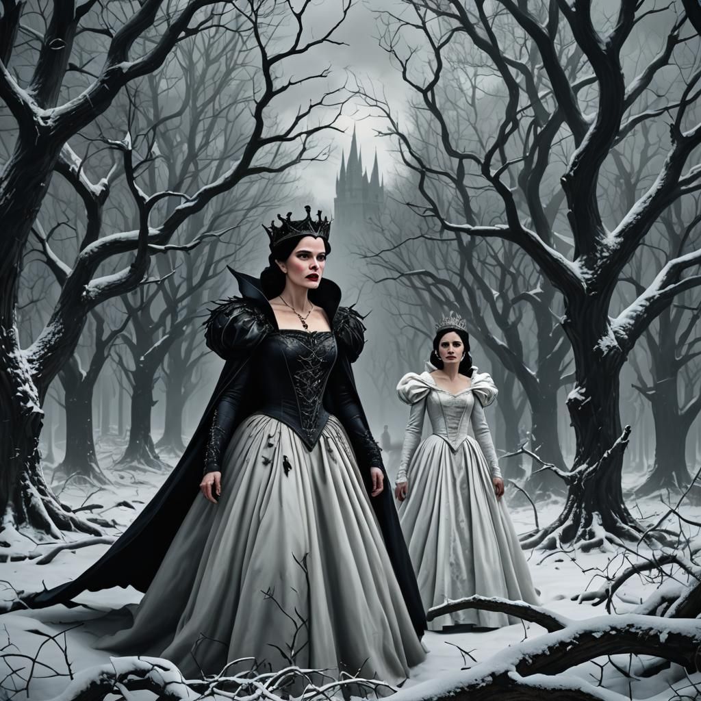 evil queen and snow white