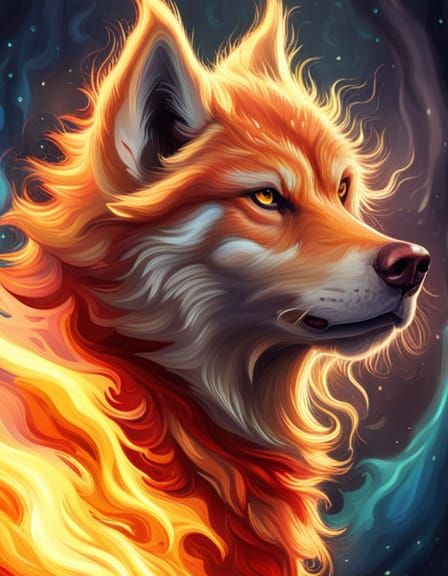 Flame Wolf  by @FNAF Roxanne Wolf