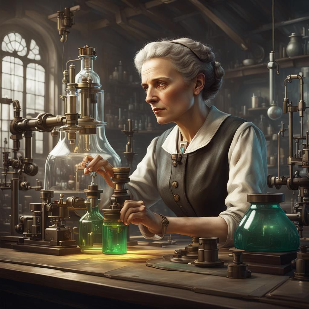 Marie Curie in her lab  by @______NONAMEHERE_______