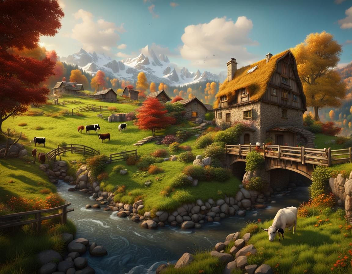 Farm life - AI Generated Artwork - NightCafe Creator