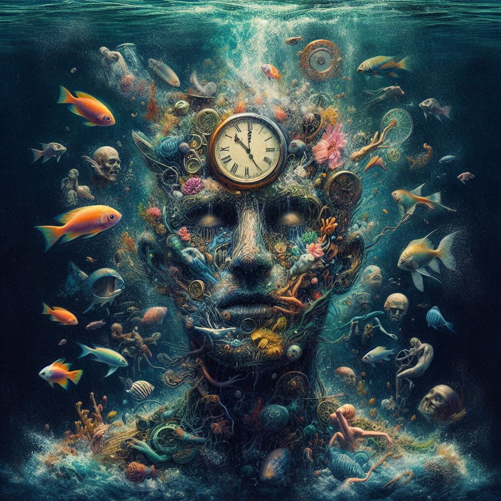 We are swimming on the face of time and all else has drowned, is drowning, or will drown