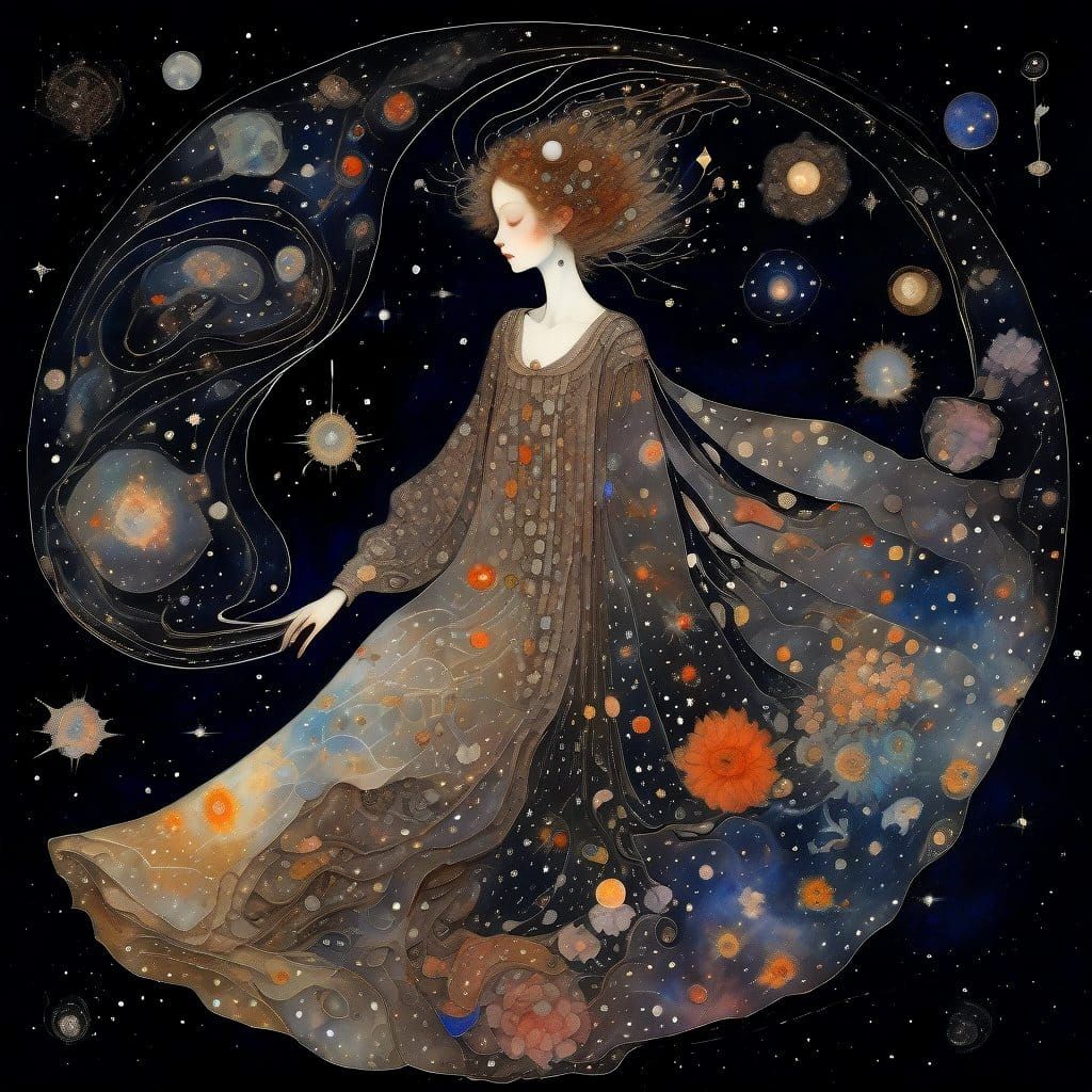 Pretty girl in space.