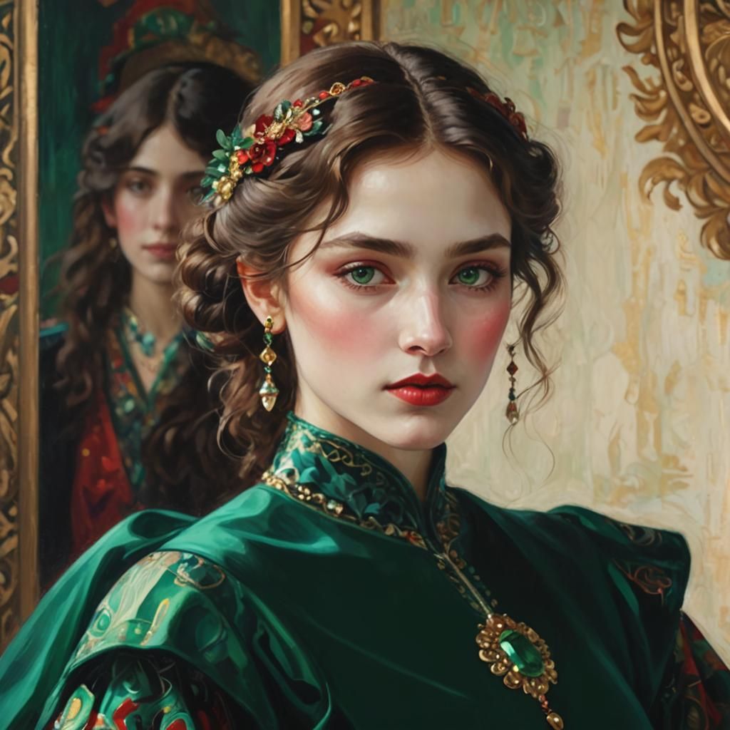 Emerald and ruby #3  by @Corn Clay