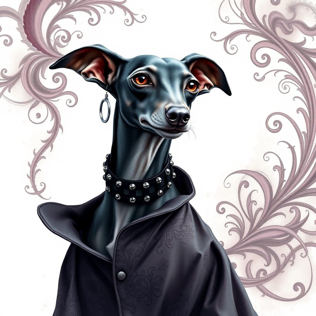 A realistic watercolor painting of a gothic type italian gre...