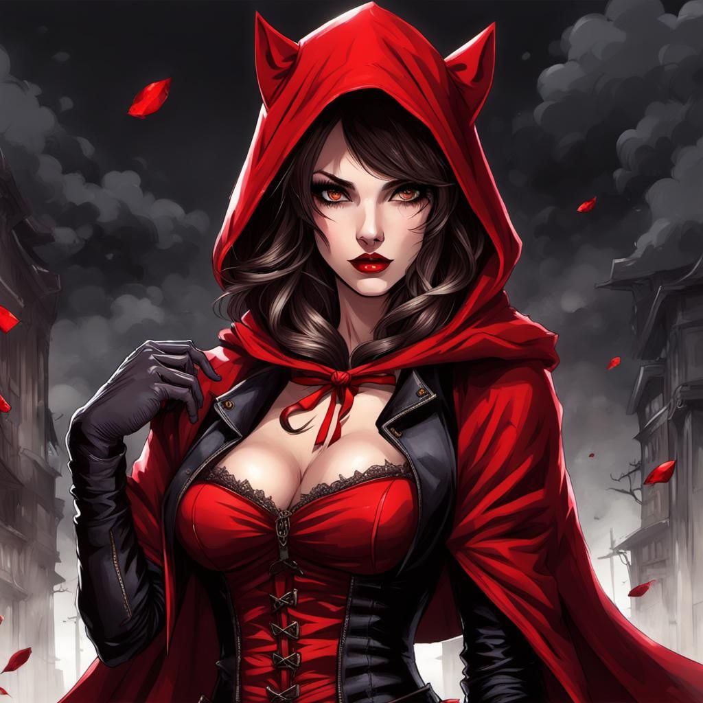 big breasted red riding hood mobster
 girl friend