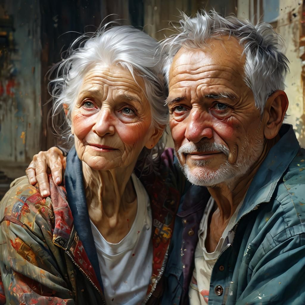 Portrait of old couple