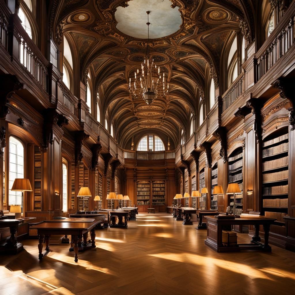 Old library in Saint Gall suisse, interior view  by @Hogweed